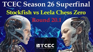 TCEC Season 26  Superfinal  Stockfish dev20240513 vs LC Zero 031dag5350a2e  Round 201 [upl. by Nnylakcaj]