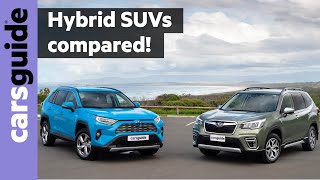 Toyota RAV4 hybrid vs Subaru Forester hybrid 2020 comparison review [upl. by Konopka135]