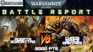 Adepta Seroritas vs CSM Iron Warriors  2000 points  Warhammer 40k Battle Report [upl. by Sredna]