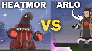 Great League HEATMOR Vs Team Rocket Leader ARLO in Pokemon Go [upl. by Bresee]