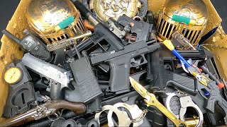 Airsoft Gun Box Sig Sauer Glock BB Airsoft Toy Guns Knives  Explosive Equipment Shooting Room [upl. by Ayotnahs]