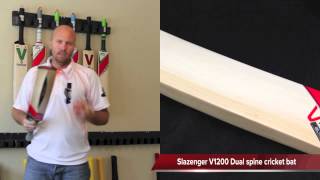 slazenger V1200 HEX dual spine cricket bat review by wwwcricketstoreonlinecom [upl. by Sackville292]