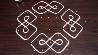 Simple Sikku kolam with 11 dots  Easy melika muggulu designs  chukkala muggulu [upl. by Harrington]