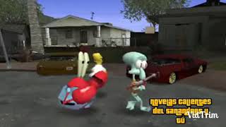 Don Cangrejo Calamardo Y Homero Bailando Criminal [upl. by Aicercal]