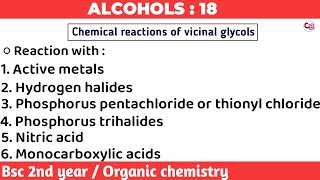 Chemical reactions of vicinal glycols  01  Alcohols  Bsc 2nd year organic chemistry [upl. by Assetal661]