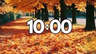 10 Minute Fall Countdown Timer With Calming Leaves Rustling Sounds  Animated [upl. by Coleen50]