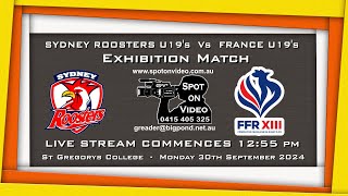 Exhibition Match Syd Roosters RL Vs French Espoir RL Monday 30th September St Gregorys College 1pm [upl. by Tesil]