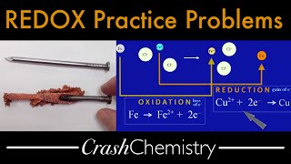 REDOX Practice Problems — terminology determination of oxred half reactions oxidizer reducer [upl. by Beau]