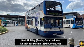 Bank Holiday Buses at Lincoln Central Bus Station 28082023 [upl. by Gnoz504]