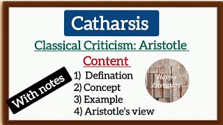 Aristotle theory of Catharsisenglishliterature HappyLiterature Literary Criticism and Theory [upl. by Prudy]