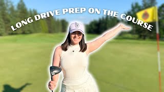 Long drive preparation on the golf course  Savannah MeyerClement [upl. by Ardnusal]