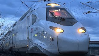 TGV M acheminement nouvelle rame d’essais 999 et essais de la 997 en plaine d’Alsace [upl. by Ramad]