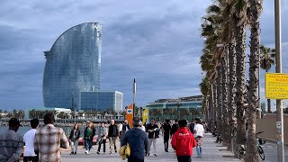 La Barceloneta Beach  BARCELONA city barcelonabeach catalunya barceloneta barcelonabeachwalk [upl. by Alamat307]