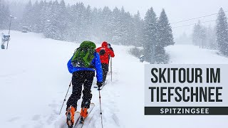 TIEFSCHNEE SKITOUR Spitzingsee  heftiger Schneesturm am Roßkopf 1580m [upl. by Aggri646]