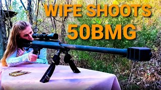 My Wife shoots the Barrett 50 BMG [upl. by Novello976]