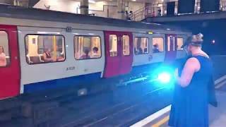 Sparks on London Tube Track  Aldgate East Station HampC Line 2572018 [upl. by Sigismond]