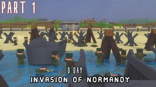 Minecraft Animation WW2  DDAY Invasion Of Normandy   Part 1 [upl. by Argyres]