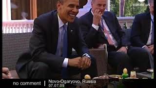 Obama amp Putin sharing a traditional Russian breakfast  No comment [upl. by Armond641]