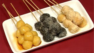 How to Make Skewered Tofu Dango Japanese Sweet Dumpling Recipe  Cooking with Dog [upl. by Isyed]