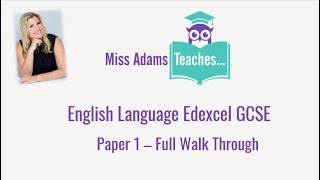 Revise Edexcel GCSE English Language Paper 1  Full Walk Through [upl. by Christoffer994]