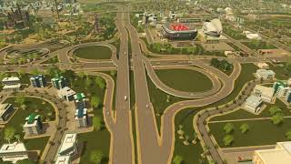 Cities Skylines PS4  Partial Cloverleaf interchange [upl. by Nalhsa]