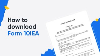 Form 10IEA Income Tax How to download Form 10IEA ClearTax  AY 202425 [upl. by Odlanir]