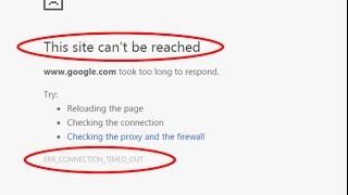 How to fix This site can’t be reachedERRCONNECTIONTIMEDOUT in Google chrome [upl. by Louie61]