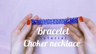 DIY Bracelet tutorial Make an elegant bracelet with bicone crystals Choker necklace tutorial [upl. by Aivon]