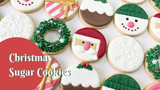 Circle Shape Christmas Sugar Cookies  Satisfying Cookie Decorating Video [upl. by Kraska]