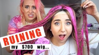 BLEACHING AND DYING my Human Hair Wig Failing w Mackenzie Marie [upl. by Uttica]