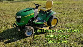 How to Fix John Deere Lawn Mower Losing Power Slows Down [upl. by Nylecsoj]