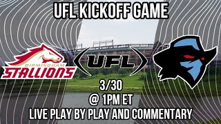 UFL KICKOFF GAME Birmingham vs Arlington  Live Coverage [upl. by Waverly110]