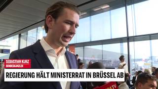 Ministerrat in Brüssel Interview mit Kurz [upl. by Selinda]