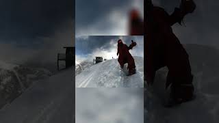 Rock Drops on a Snowboard in Action on a powder day at Arapahoe Basin ski area Colorado USA [upl. by Intihw]