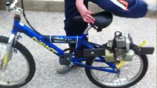 Leaf blower engine powered bicycle [upl. by Irem]