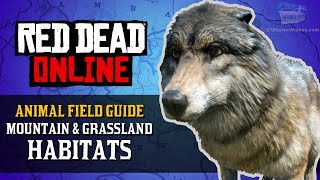 Red Dead Online  Mountain amp Grassland Habitats Animal Locations Guide Naturalist Role [upl. by Chaunce]