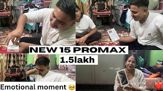 Finally🔥new iPhone 15Pro max agya  150000 ke unboxing❤️ serious injury happened on my foot🥺 [upl. by Eilitan]