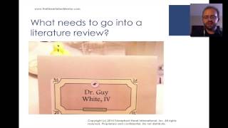 How to Write a Literature Review  Dr Guy E White [upl. by Phaedra989]