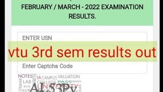 vtu 3rd sem results announced  vtu 3rd sem results 2022  vtu results  vtu [upl. by Lilith]