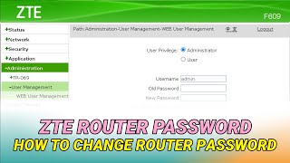 ZTE Router Password Change  How to Change ZTE Router Username and Password [upl. by Alletse]