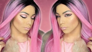 GLITTER PINK HALO Eye Shadow Make Up TRANSFORMATION Tutorial  Clawdeena9 [upl. by Preuss532]