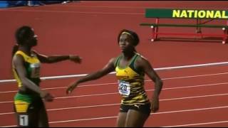 Kimone Shaw JAM 11 56 wins Girls U18 100m Final Carifta Games 2016 [upl. by Selimah772]