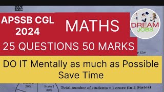 APSSB CGL 2024 Maths [upl. by Meunier]