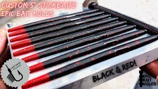 Custom 5quot Black amp Red Stickbaits  Epic Bait Molds [upl. by Nylg]