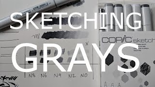 COPIC SKETCHING GRAYS  Blend Test [upl. by Nas]