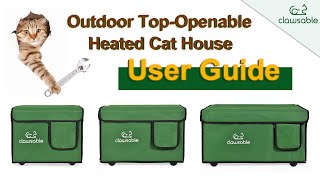 User Guide  How To Install Outdoor TopOpenable Heated Cat House [upl. by Arutnev]