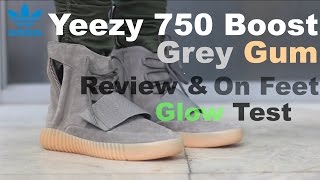 Adidas Yeezy 750 Boost quotGumquot Review  On Feet  Glow Test [upl. by Jedthus]