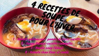 4 RECETTES DE SOUPES POUR CET HIVER NOODLE SOUP UDON parodie Mike Horn [upl. by Orgell155]