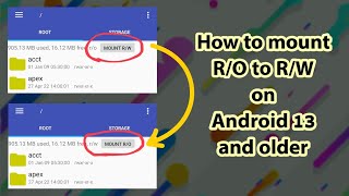 How to mount readonly to writeonly on Android 13 and older [upl. by Cordie]