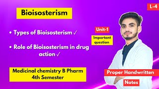 L4। U1। Bioisosterism medicinal chemistry। Types and its role। B Pharm 4th sem।Important question [upl. by Christabelle]